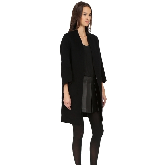 Zac Posen Jackets & Blazers - Zac POSEN Lauren Black Wool Blend Fall Coat Jacket 3/4 Sleeve